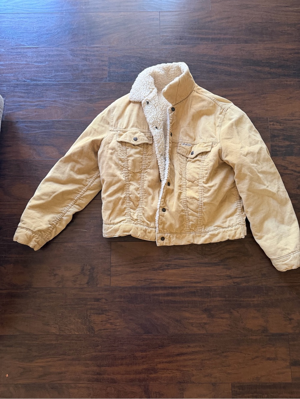 Tan corduroy Sherpa-Lined  Jacket